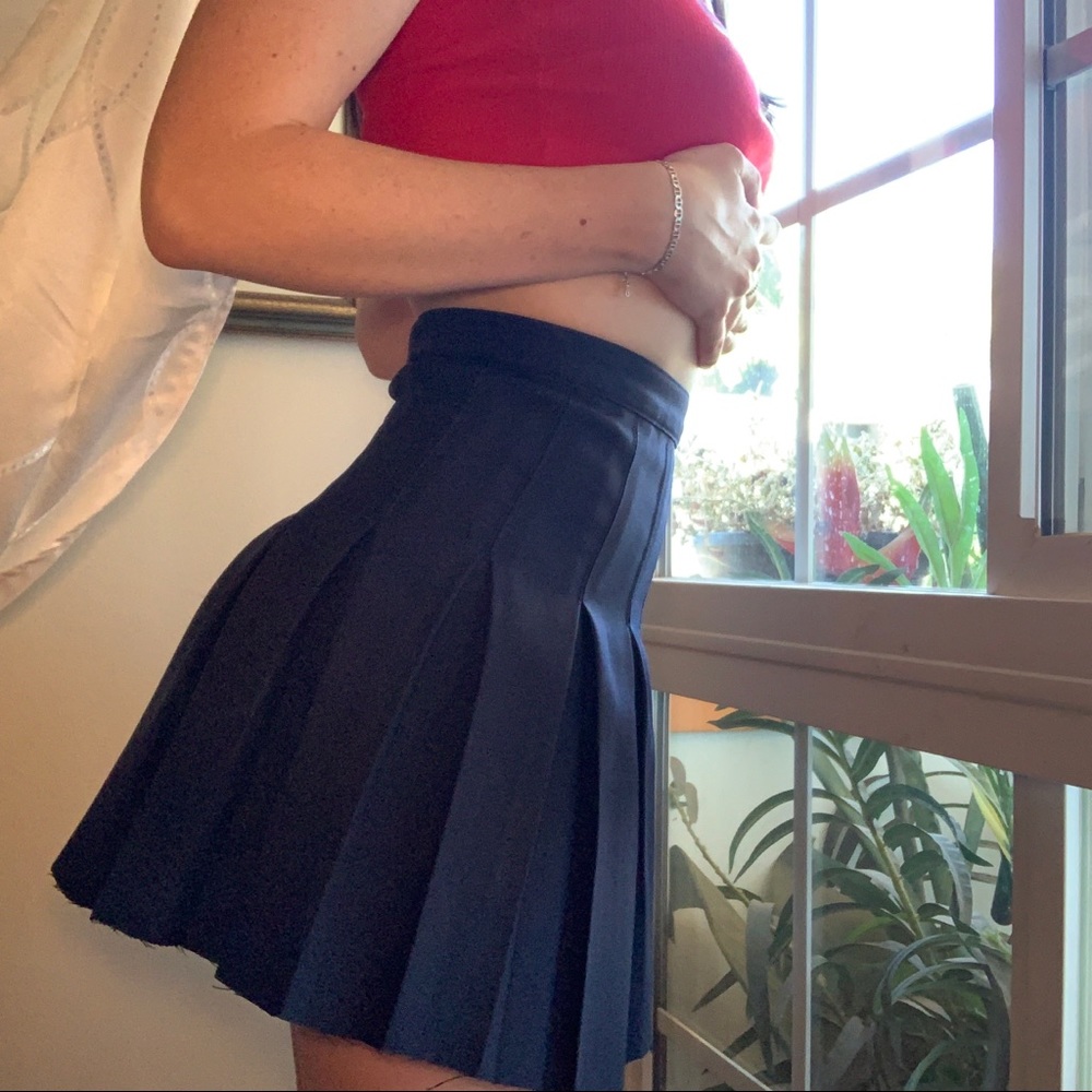 Vintage navy school girl skirt